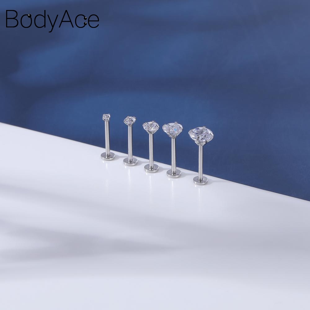 1 Khuyên Xỏ Cơ Thể Chất Liệu Thép Không Gỉ 18G / 16G 2-6mm