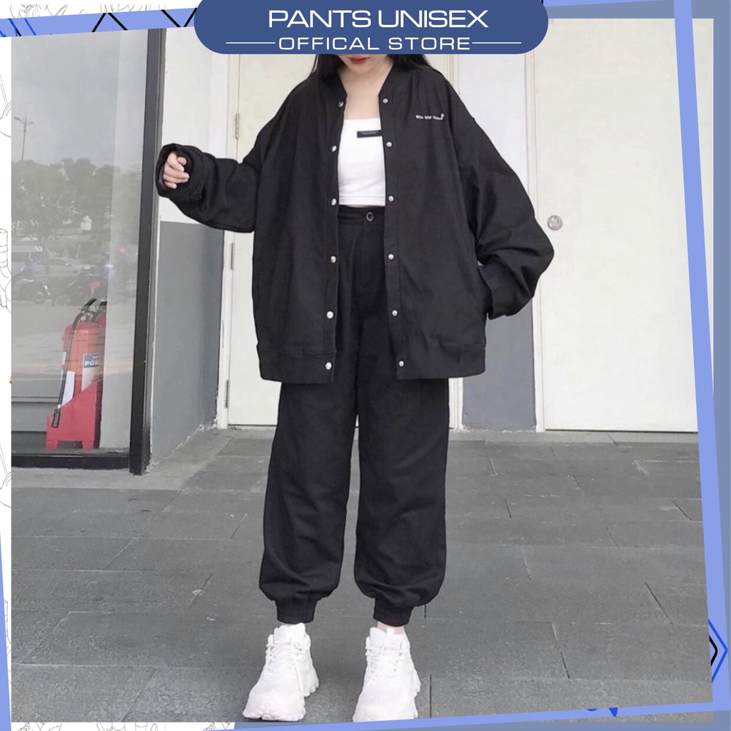⚡ Áo Khoác Kaki BOMBER WIN BIG TIME Ulzzang Unisex đen/be Pantsunisex ✨