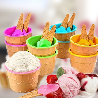 Bộ 4 ly kem 2 đáy nhựa xuất khẩu Tashuan