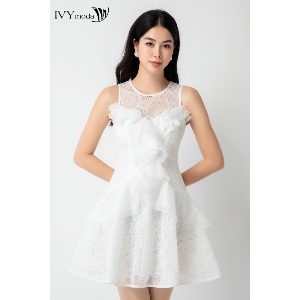 Đầm dạ hội ren phối lưới IVY moda MS 45S2518