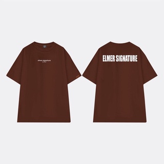 Basic logo tee - áo thun rộng tay lỡ 100% cotton 2c màu nâu