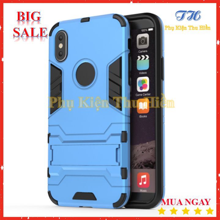 Ốp Lưng Chống Sốc Iron Man Ip 11,X - Chống Va Đập Kiêm Giá Đỡ Điên Thoại.