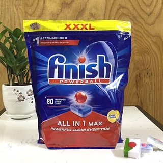 Viên rửa bát Finish All In 1 Max hương chanh - Chính hãng
