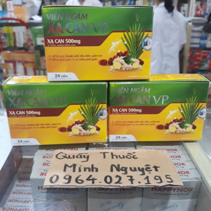 Viên Ngậm Xạ Can VP hộp 24 viên Hỗ trợ giúp nhuận phế , tiêu đờm, giảm ho