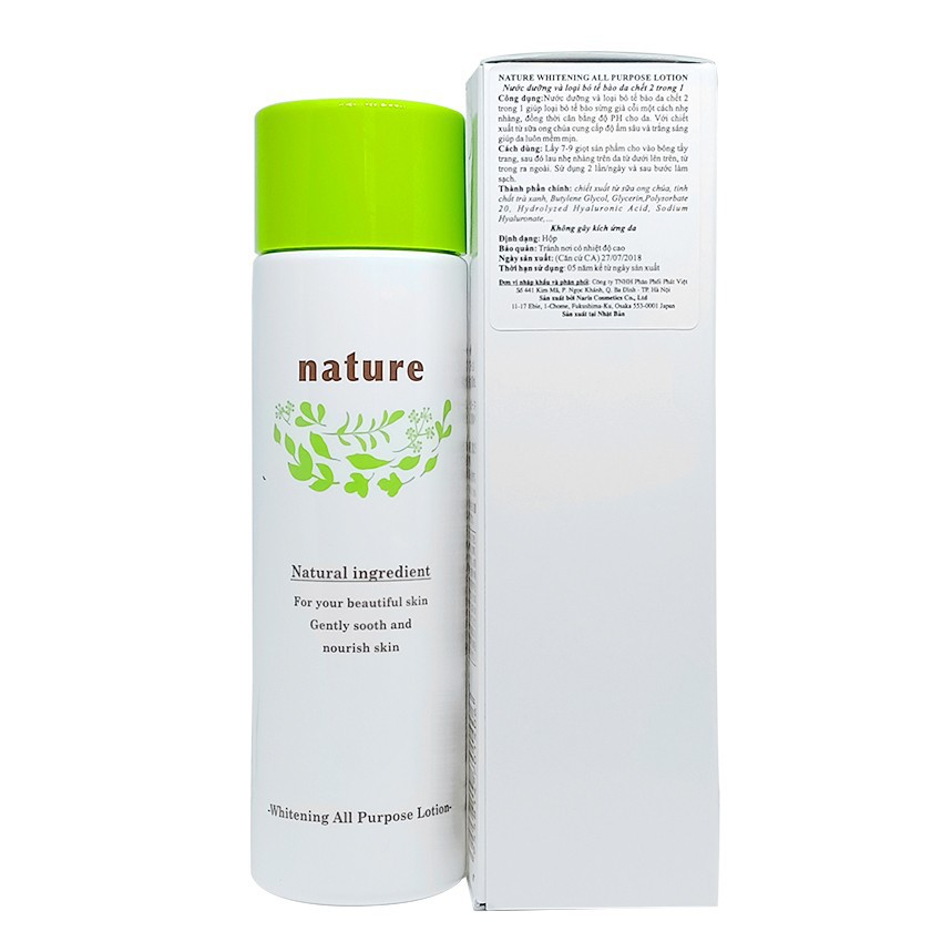 Nước hoa hồng Naris Nature Whitening All Purpose Lotion Nhật Bản 160ml