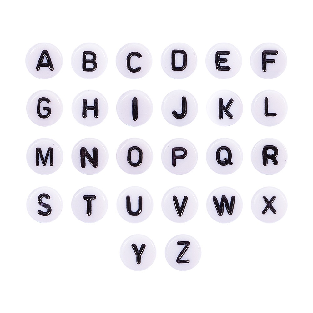 Bộ 10 hạt xỏ lỗ hình 26 chữ cái 4x7mm