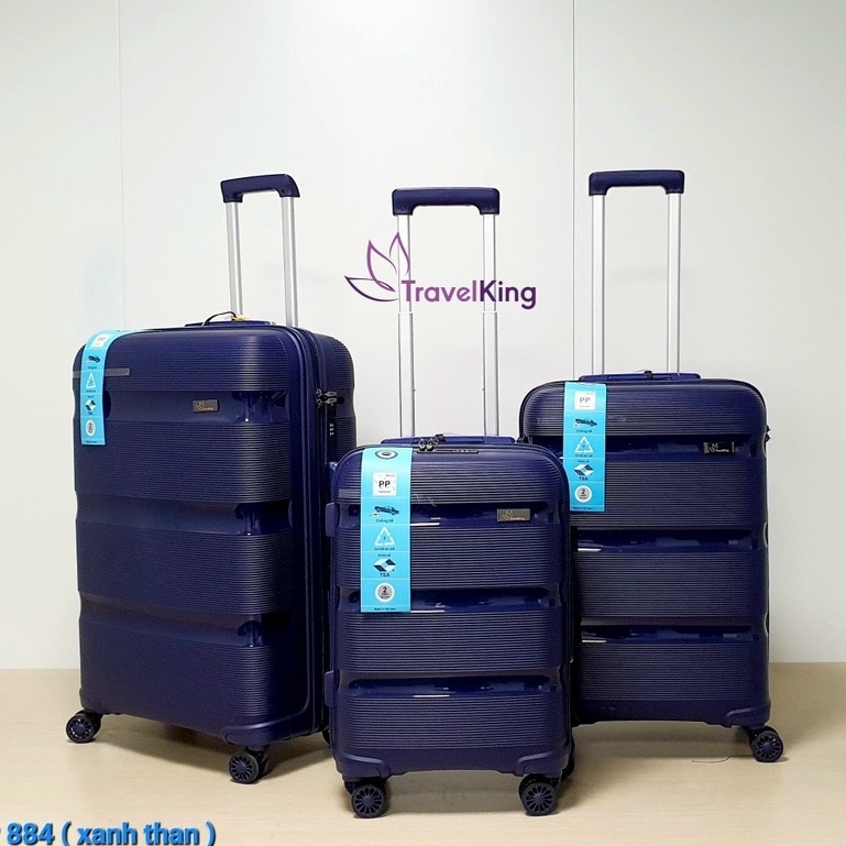 Vali nhựa chống bể vỡ TRAVELKING884 nhựa PP 3 size 20, 24, 28 inch BH 10 năm - VALIKING
