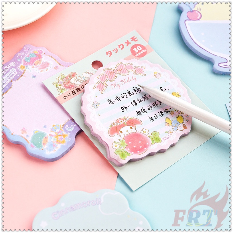 30 Tờ / Bộ ✿ Ghi Chú Dính Sanrio Q-3 ✿ Giấy Dán Ghi Chú Họa Tiết Hoạt Hình Hello Kitty / Little Twin Stars / Cinnamonroll / My Melody / Kuromi N Times