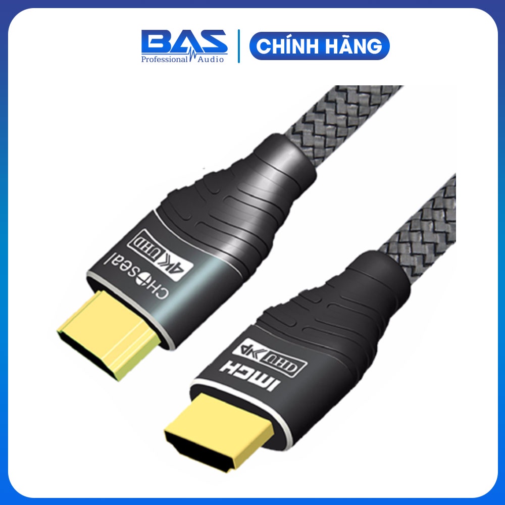 Dây cáp cao cấp HDMI CHOSEAL tròn 1.5m, 3m, 5m, 8m hỗ trợ full HD, 3D, 4K