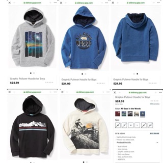 Áo hoodie bé trai Oldnavy Size 5y; 6/7y