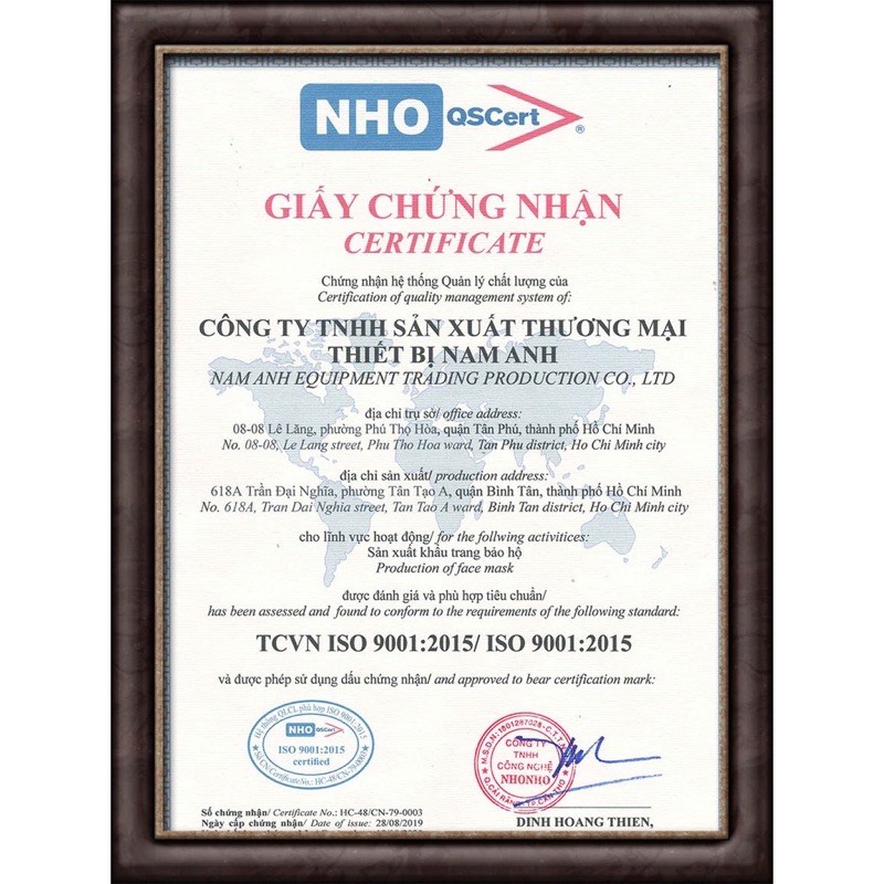 Khẩu trang y tế 5D quai thun công ty Nam anh hộp 10 cái