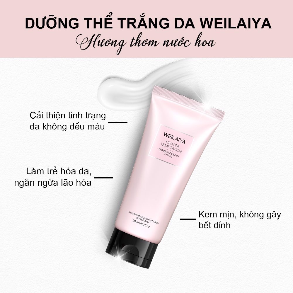 [Hàng Chuẩn]Dưỡng thể nước hoa 3 tầng hương Weilaiya Fragrance Body Lotion 200ml