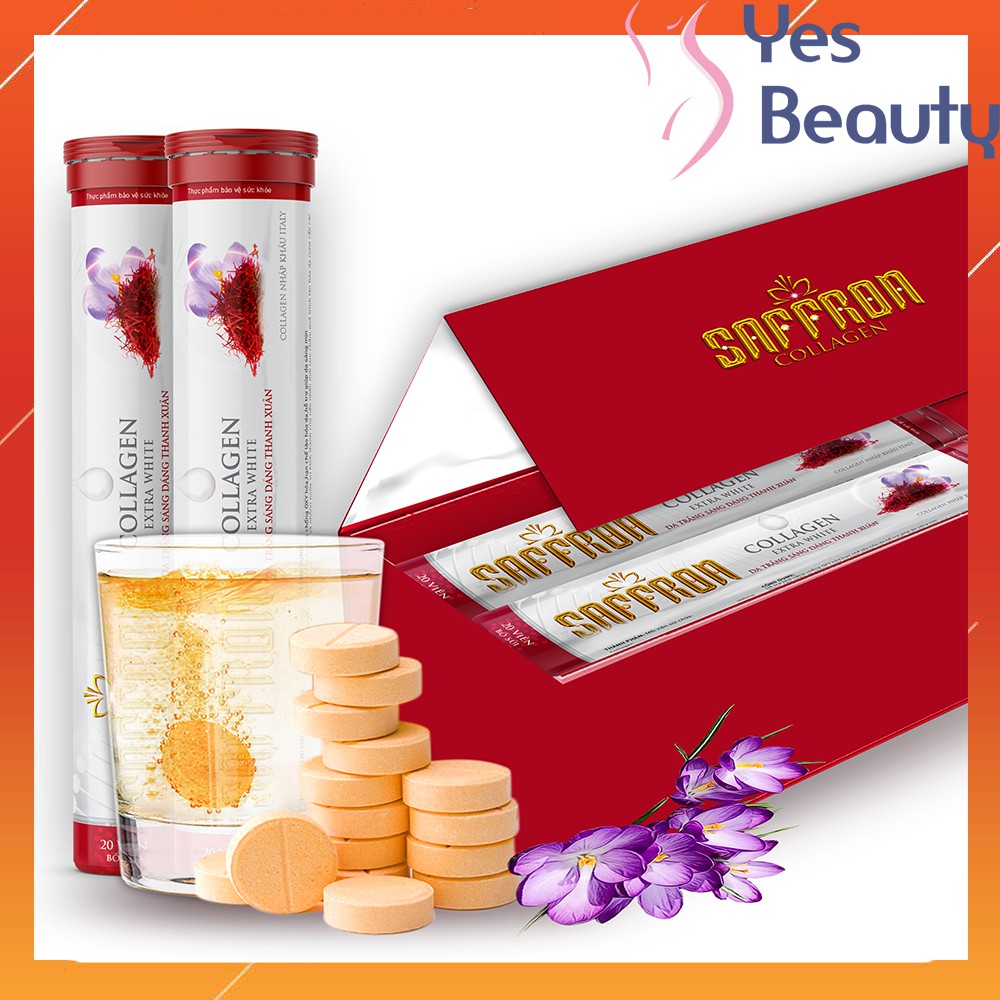 Viên Trắng Da Saffron Collagen Extra - Viên Sủi Cao Cấp Công Nghệ Nhật Bản - Chính Hãng Hộp 20 Viên | BigBuy360 - bigbuy360.vn