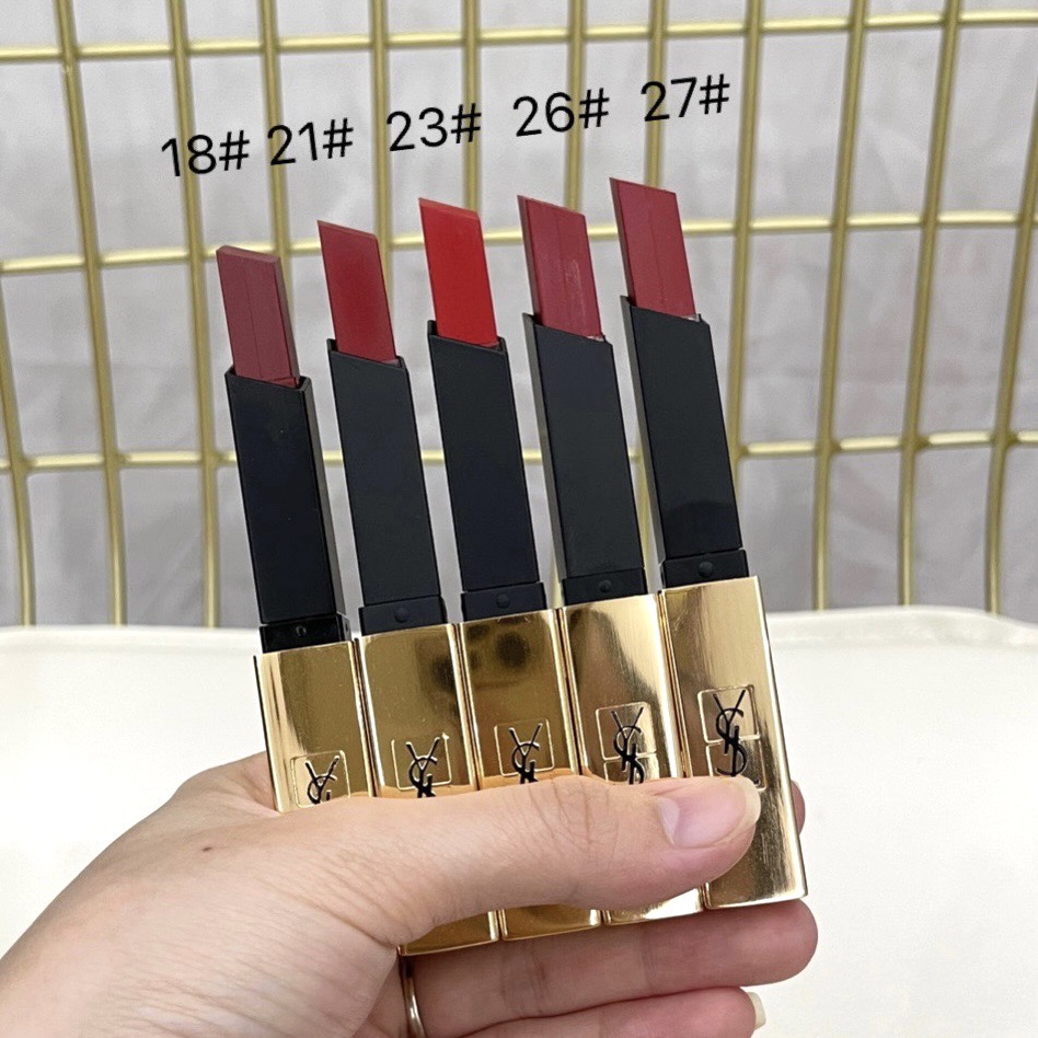 Son Môi Saint Laurent 2.2g Lâu Trôi Thiết Kế Vỏ Màu Vàng Đồng Thời Trang 1966