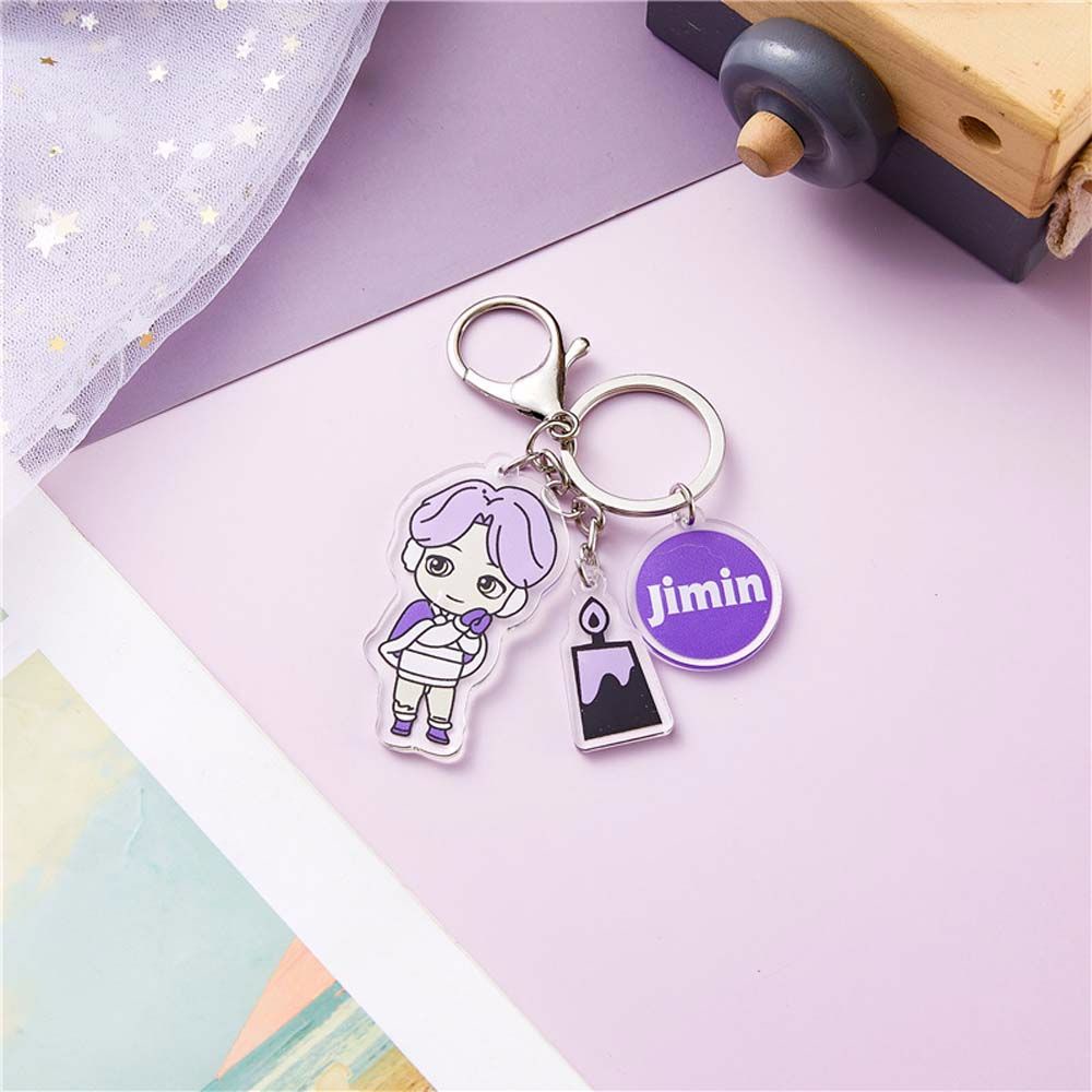 Móc Chìa Khóa In Hình Các Thành Viên Nhóm Bts