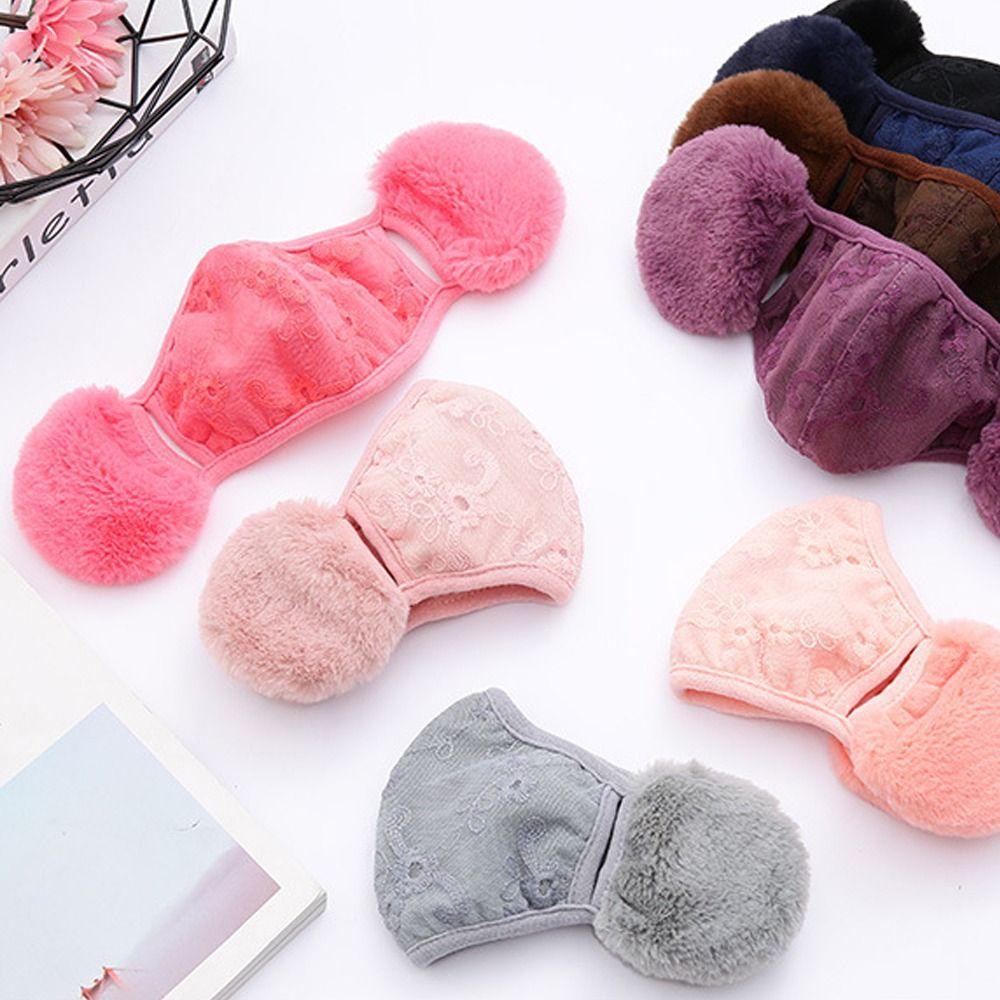 Chụp Tai Chống Gió Lạnh Phối Ren Thời Trang Mùa Đông
