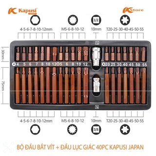 Bộ đầu bắn vít lục giác 40 chi tiết kapusi - japan