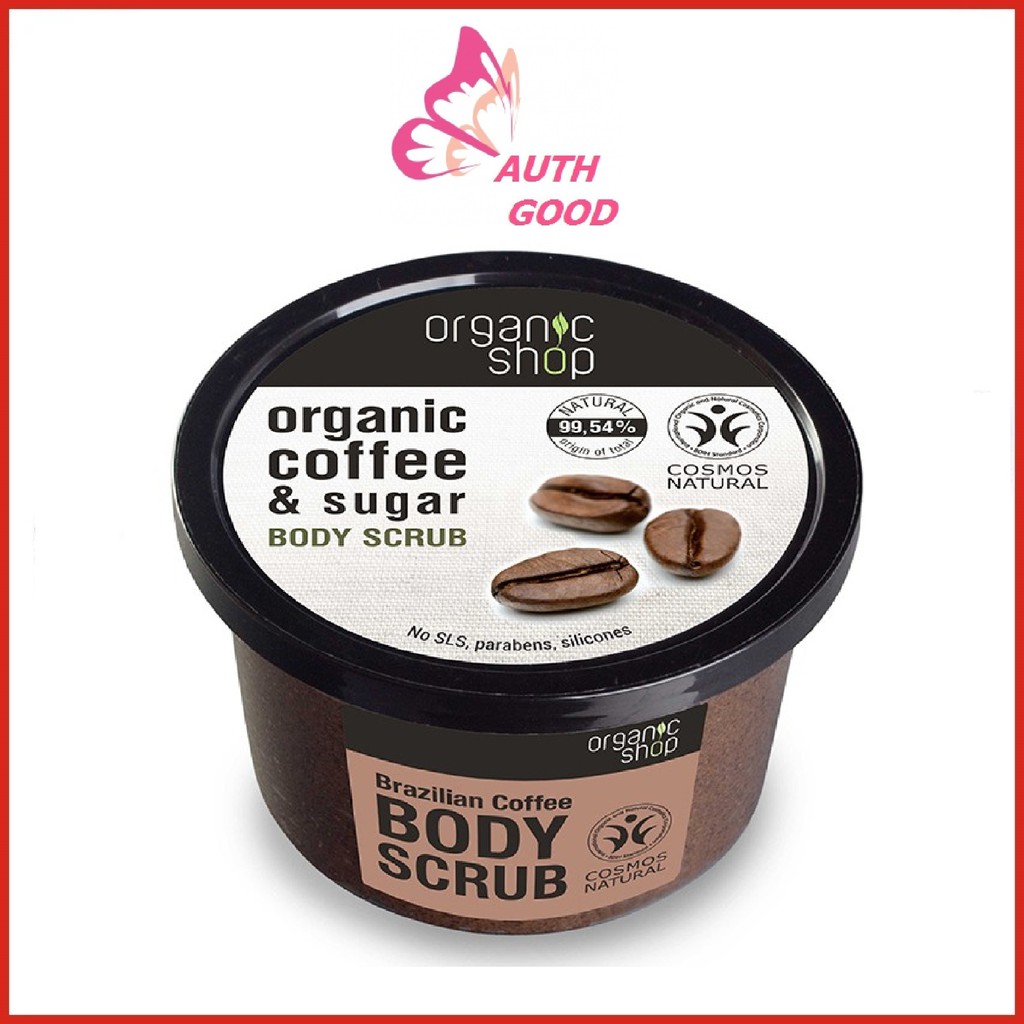 TẨY DA CHẾT 💖FREESHIP💖 TẨY DA CHẾT TOÀN THÂN ORGANIC COFFEE & SUGAR BODY SCRUB 250ML SÁNG DA SẠCH SÂU