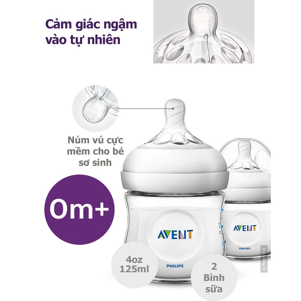Bình Sữa Philips Avent Natural Mô Phỏng Tự Nhiên 125ml 260ml 330ml
