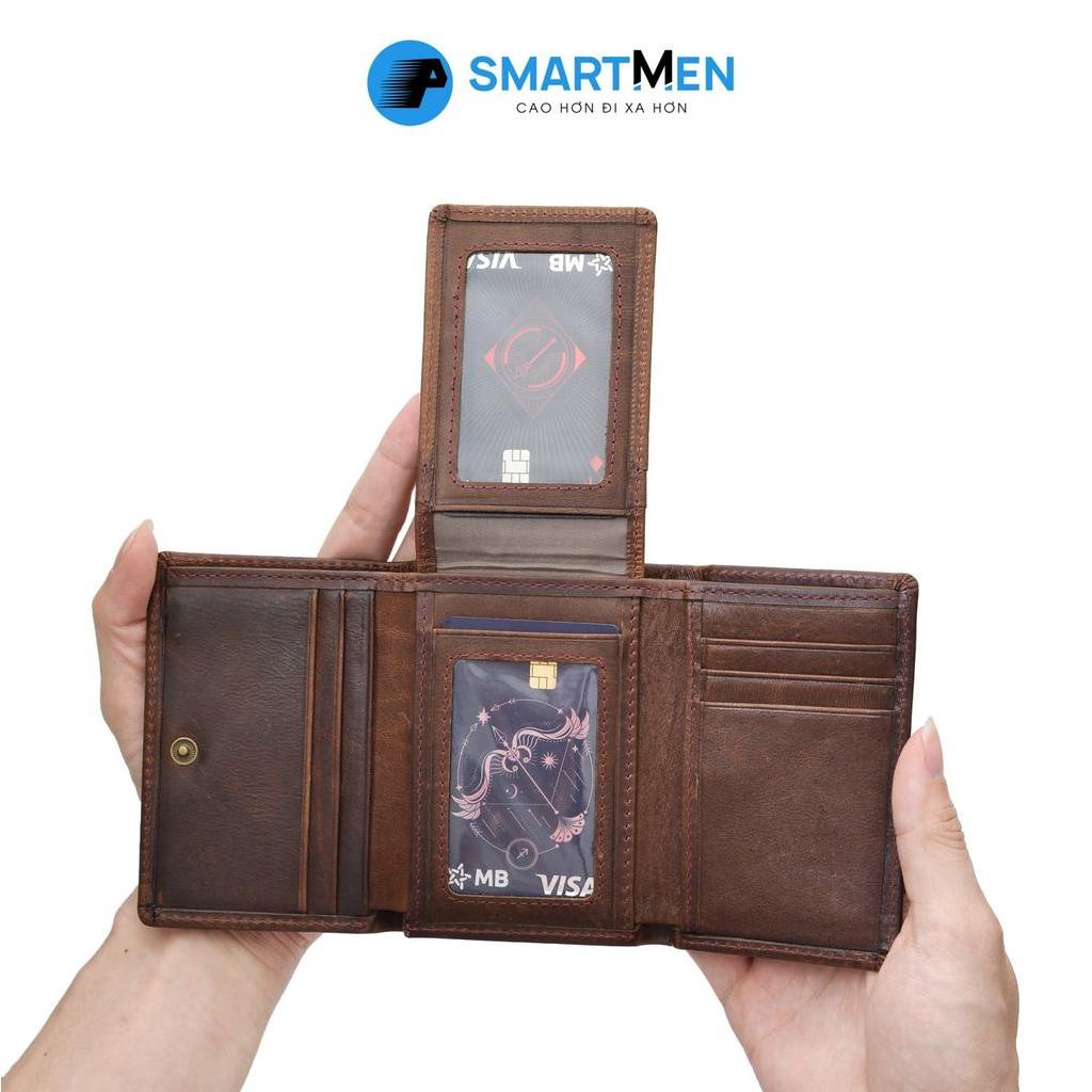 Ví gấp cầm tay SMARTMEN màu nâu VD-14