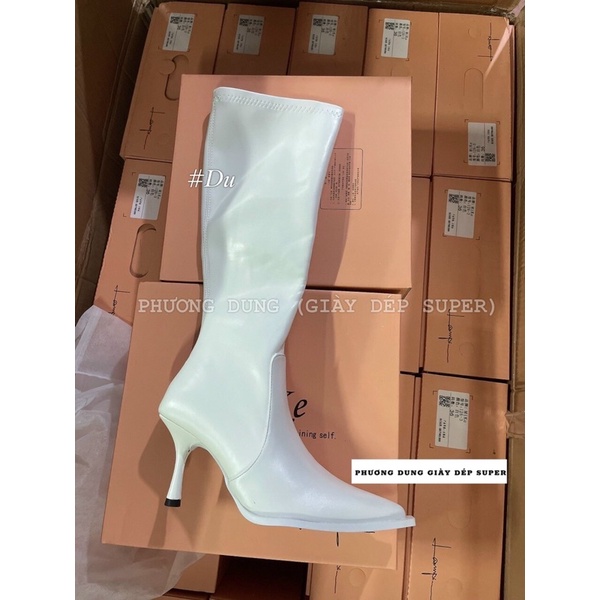 Bốt Mike, Boot Đùi Mũi Nhọn Gót 7p hàng quảng châu cao cấp fullbox