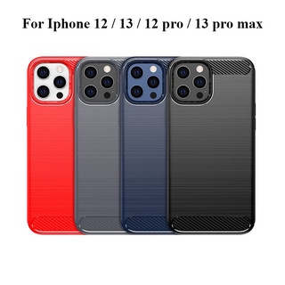 Ốp lưng dẻo iphone 12, 12 pro, 12 pro max, 13, 13 pro, 13 pro max vân sợi cacbon chống sốc rugger amor