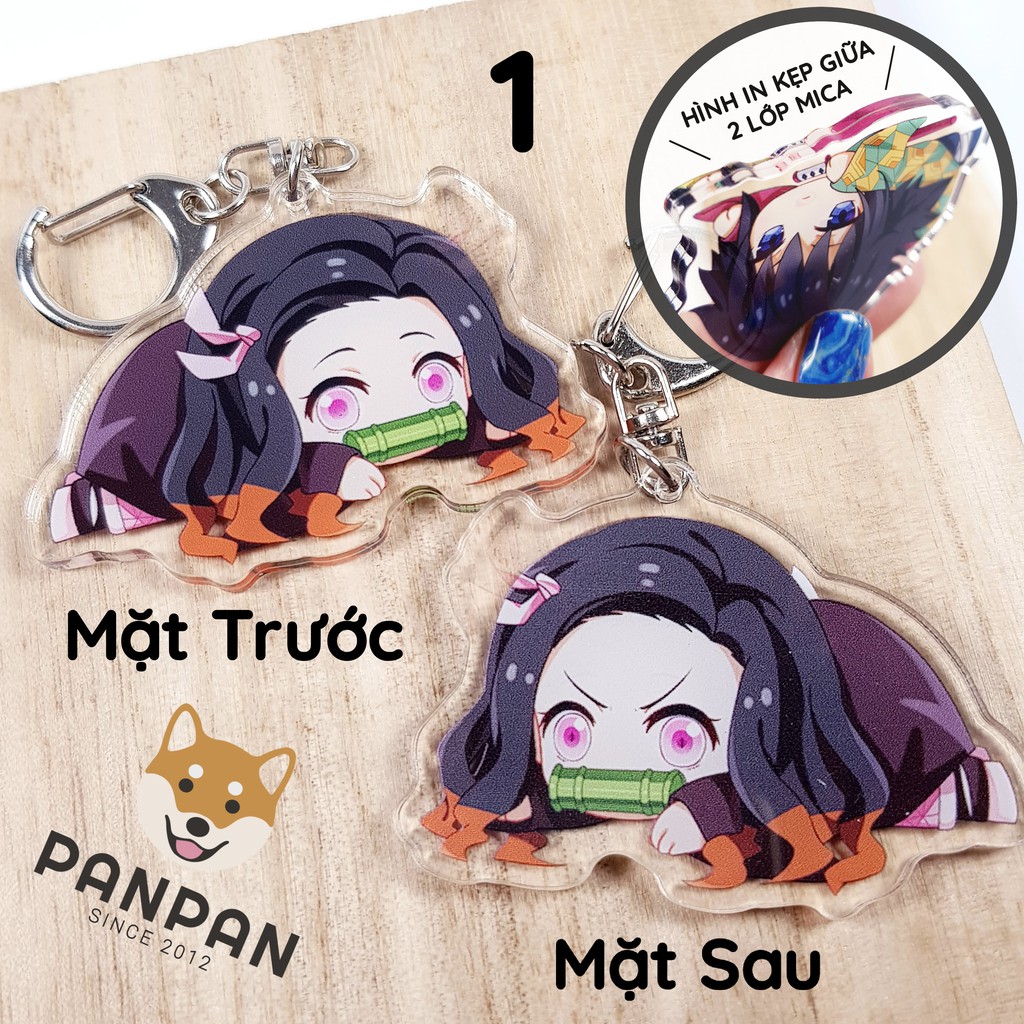 Móc khóa Anime DELUXE Kimetsu no Yaiba Nằm 2 MẶT KHÁC NHAU (6cm)