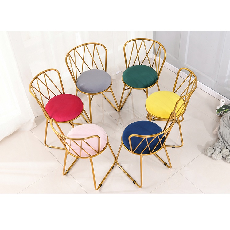 Ghế tựa sắt decor  thư giãn phong cách Bắc Âu hiện đại phù hợp để ban công, bàn trang điểm, quán cafe, bàn ăn