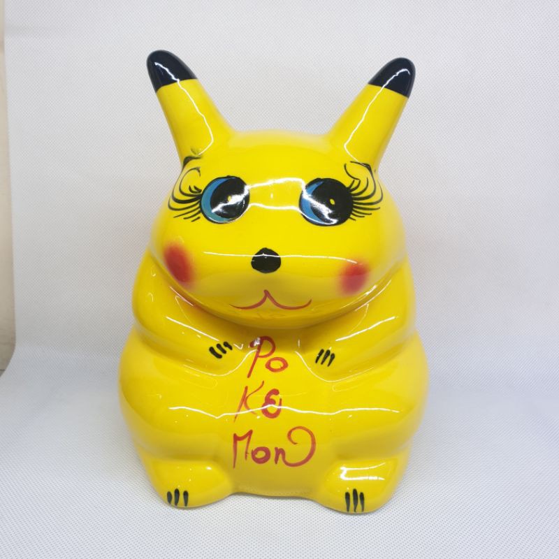 Heo lợn sứ tiết kiệm hình Pikachu siêu dễ thương. Gốm sứ Bát tràng