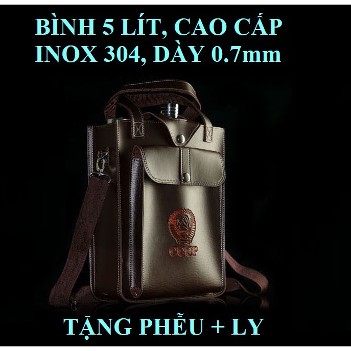 Bình rượu CCCP 3.8 lít (128oz) dòng cao cấp, túi xách đẳng cấp, tặng phễu & ly
