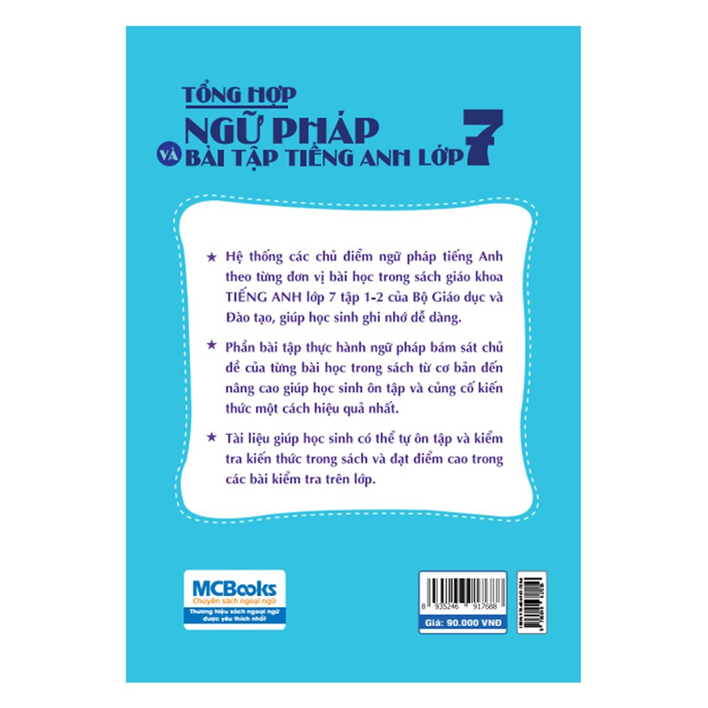Sách - Tổng hợp ngữ pháp và bài tập tiếng anh lớp 7 (2 màu) | BigBuy360 - bigbuy360.vn
