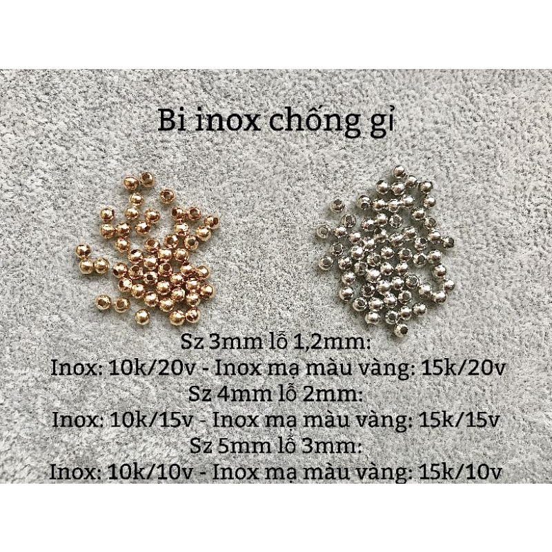 Hạt bi kim loại 3mm xâu vòng, làm trang sức handmade