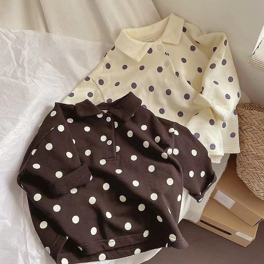 Áo Thun Cotton Tay Dài Có Cổ Thời Trang Xuân Thu Mới Dành Cho Bé Gái