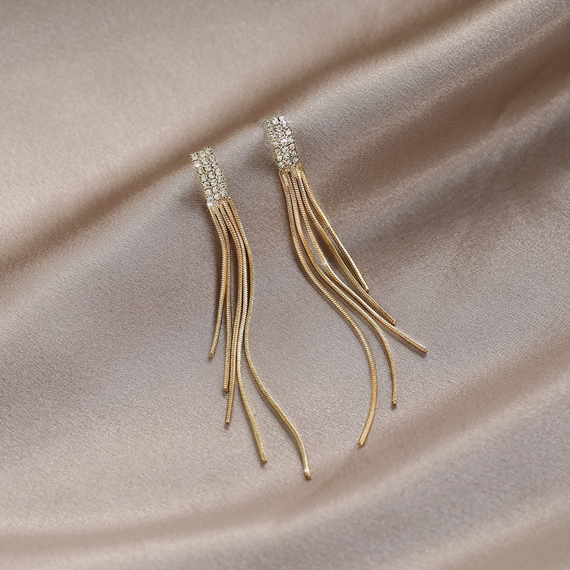 Bông tai mạ bạc dáng dài phong cách Hàn Quốc 2023