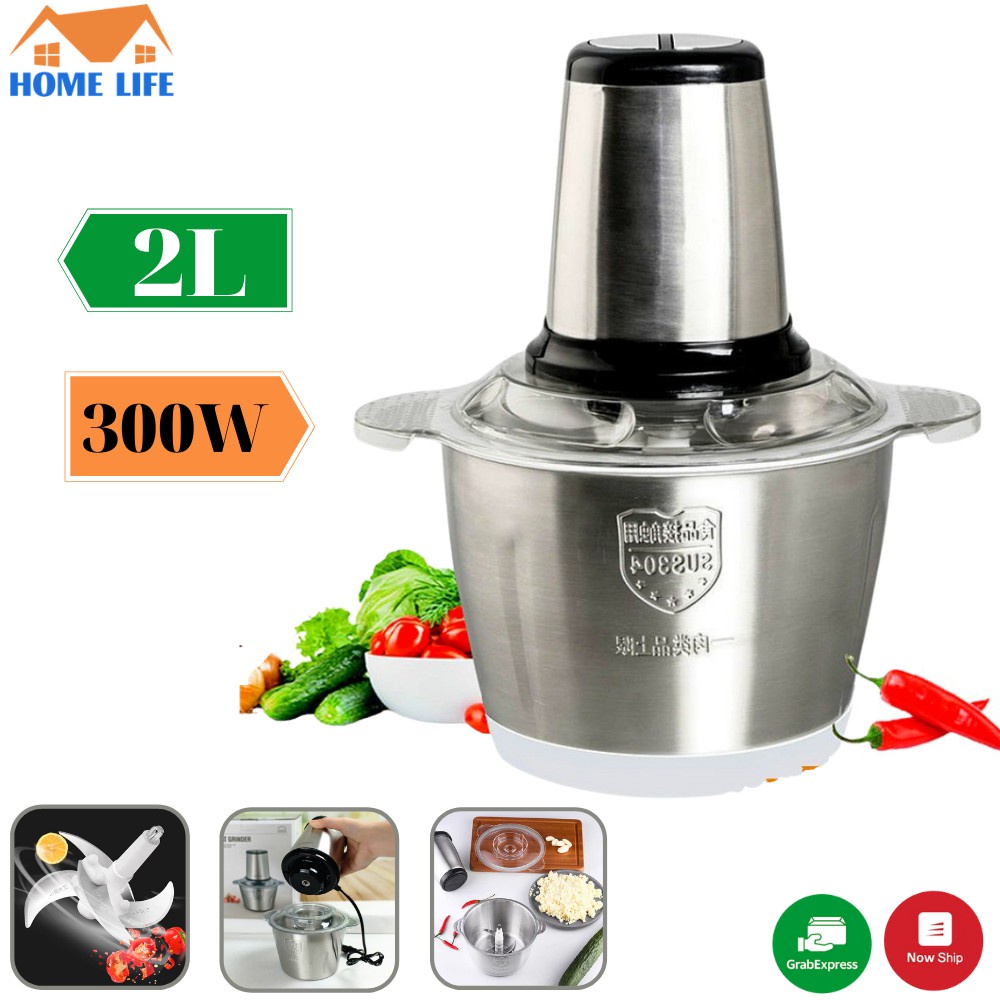 MÁY XAY THỊT ĐA NĂNG INOX 304 LƯỠI THÉP KHÔNG GỈ DUNG TÍCH 2 LÍT RẺ SẬP SÀN