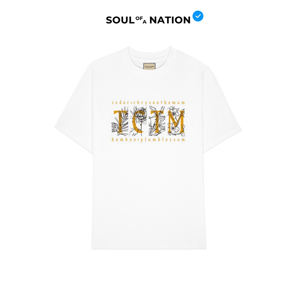 Áo thun unisex In cao cấp hình TỨ QUÂN TỬ (TÙNG CÚC TRÚC MAI) form basic 100% cotton premium SOUL OF A NATION - Đen