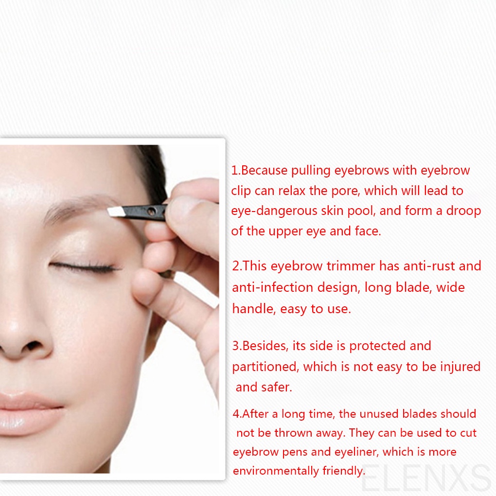 [Hàng mới về] Dao cạo lông mày bằng thép không gỉ thiết kế tay cầm nhựa màu sắc ngẫu nhiên