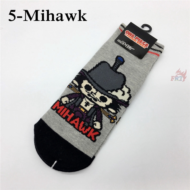 ❀ Vớ In Họa Tiết Hoạt Hình One Piece Series 05 ❀ 1 Đôi Tất Ngắn In Hình Luffy Chopper Ace Mihawk Law Unisex