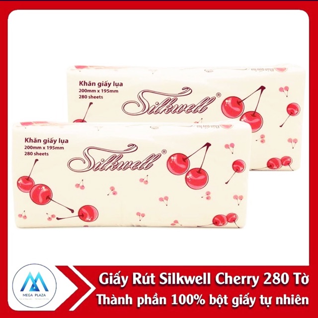 Giấy ăn cao cấp 280 tờ Silkwell dày, dai, mịn