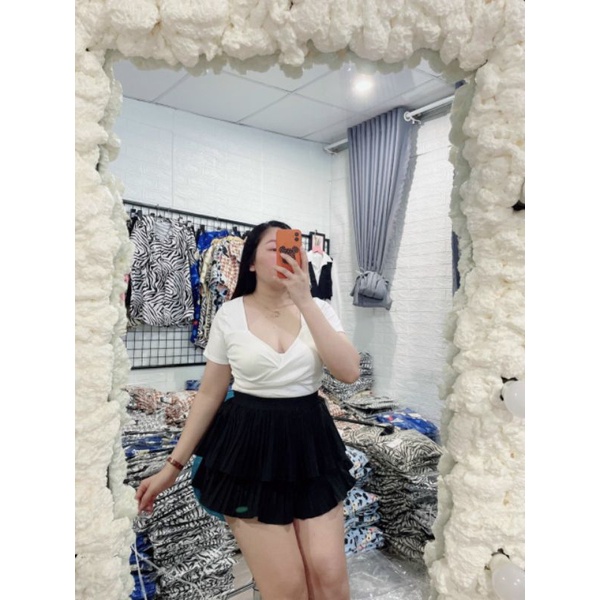 áo xoắn ngực tay ngắn bigsize
