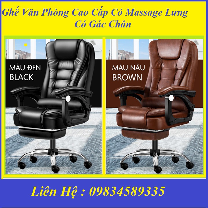 [ Nhập Khẩu ] Ghế Văn Phòng Có Masage, Ghế Gaming Bọc Da Cao Cấp Có Ngả Lưng Chân Xoay