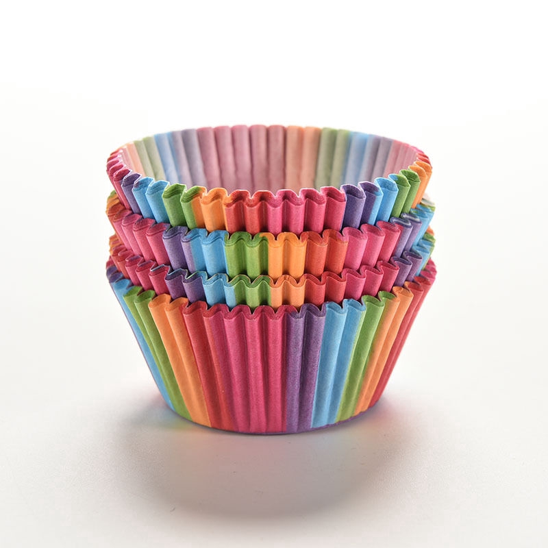 Set 100 cốc giấy đựng bánh cupcake nhiều màu xinh xắn