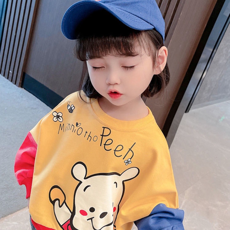 Áo Sweater cổ tròn in họa tiết hoạt hình phong cách Hàn quốc