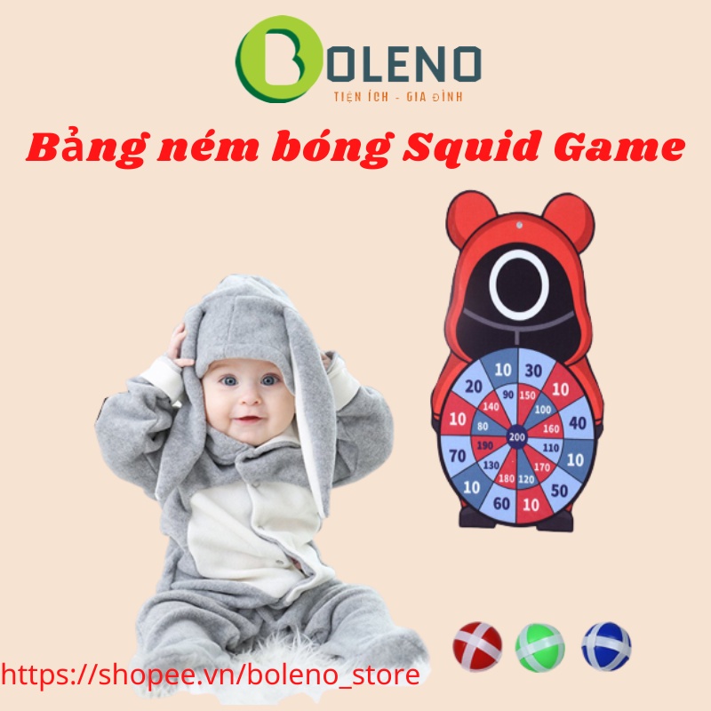 Ném Bóng Dính, Bảng Phi Tiêu Bóng Ném Dính Squid Game Rèn Luyện Tính Tập Trung Cho Bé Tặng Kèm 3 Bóng