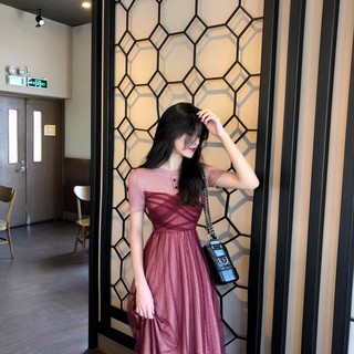 ORDER Đầm midi phối lưới ẢNH THẬT CUỐI