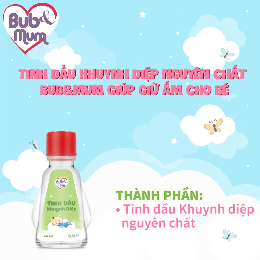 Tinh dầu Khuynh Diệp nguyên chất 2,6ml BuB&MuM đuổi muỗi, thơm phòng, giữ ấm cho bé