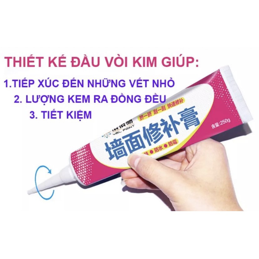 Kem Vá Tường Keo Trám Tường Đa Năng Che Vết Nứt (Có đầu nối &amp; dụng cụ trám tường) màu cam.