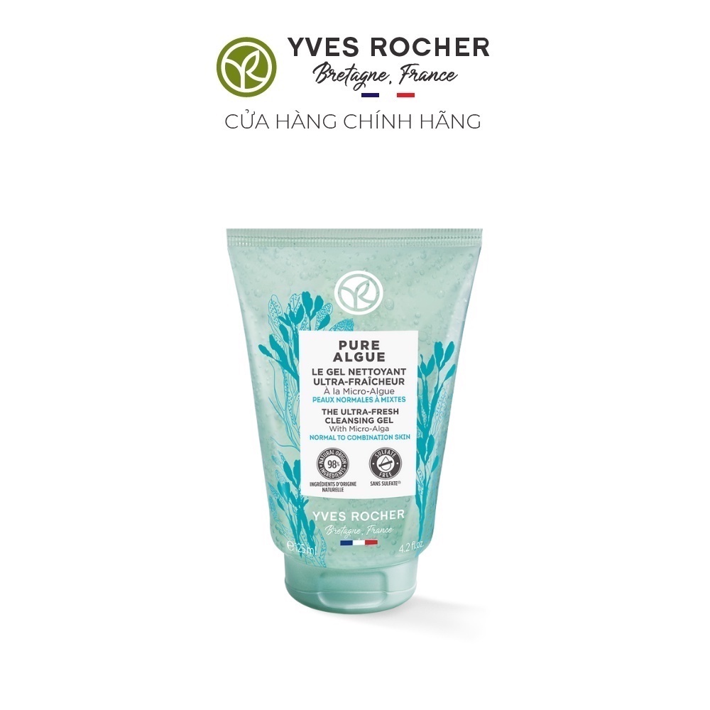 Gel rửa mặt Yves Rocher Pure Algue Cleansing Gel 125ml