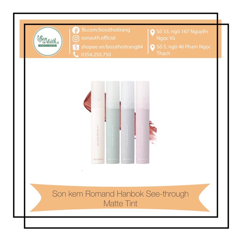 Son kem Romand Hanbok See-through Matte Tint