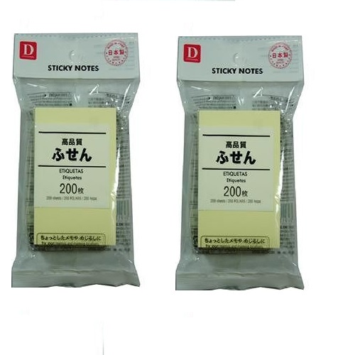 Daiso Giấy Ghi Chú Sticky Notes-234 75X50Mm 200Sheets Pastel Yellow